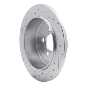 Dodge Nitro Brake Rotor (1) - Rear Left - R1 Concepts - Drilled & Slotted - Silver - `07-`12